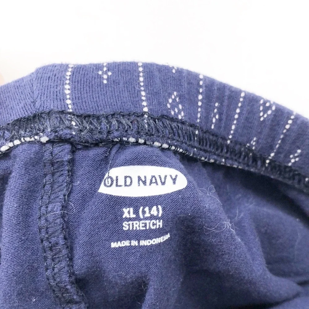 Old Navy girls navy blue heart print leggings